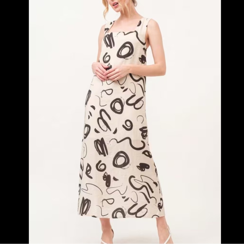 NWT And The Why Abstract Print Midi Dress